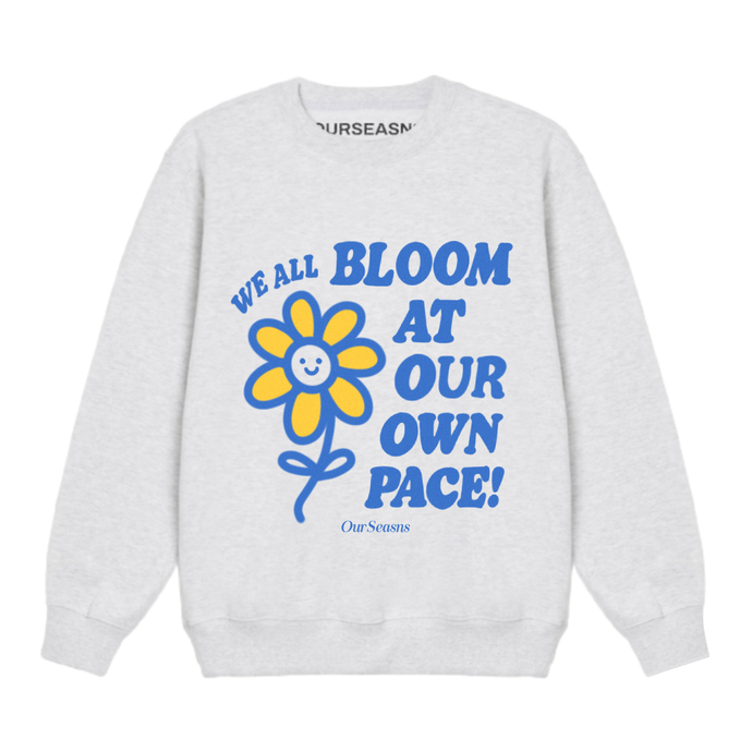 **Almost Gone!** A We All Bloom Flower Crewneck (Ash)