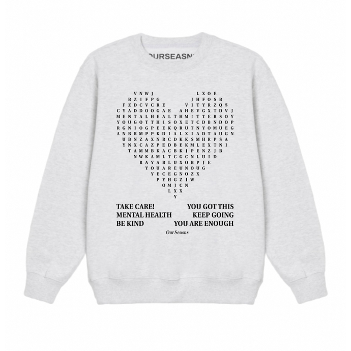 Take Care! Word Search Crewneck (Ash)